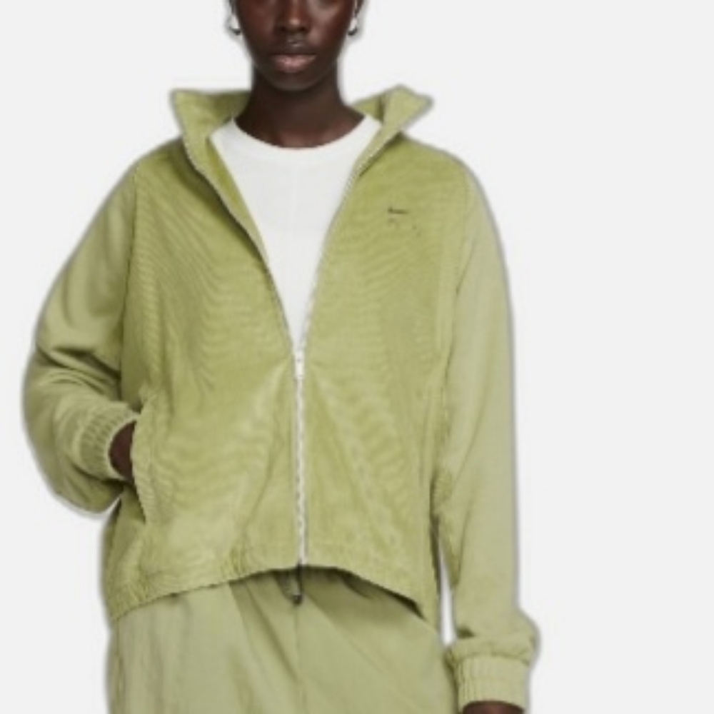 Nike Air Women Full Zip Corduroy Jacket Green Large NEW